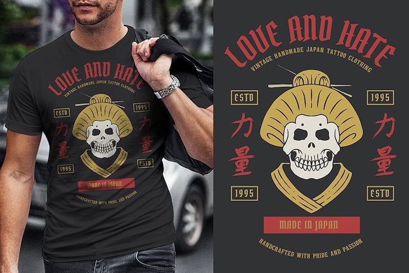 Geisha Skull Vector t-shirt design buy t shirt designs artwork