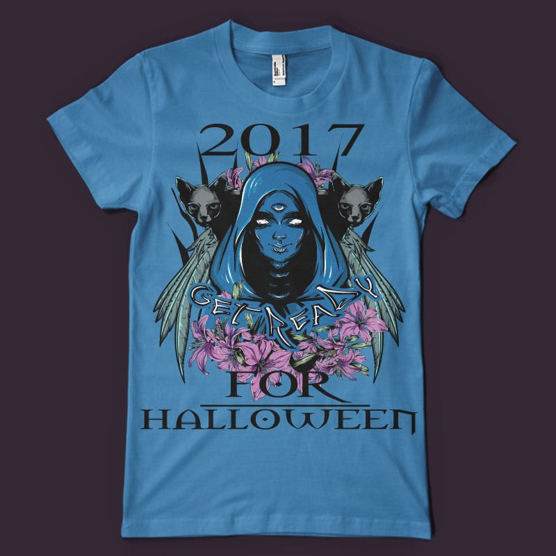 Get ready for halloween t shirt design png