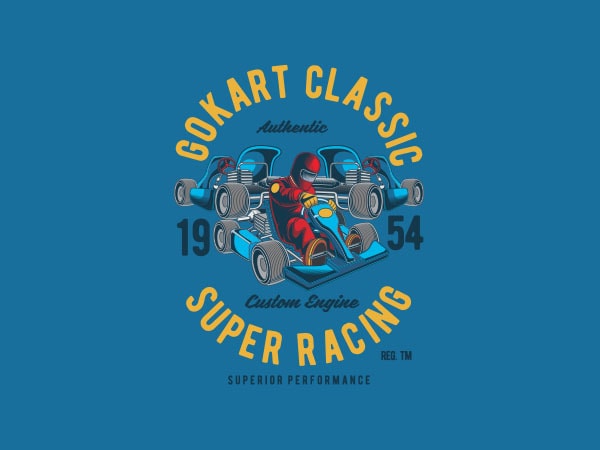 Gokart classic vector t-shirt design