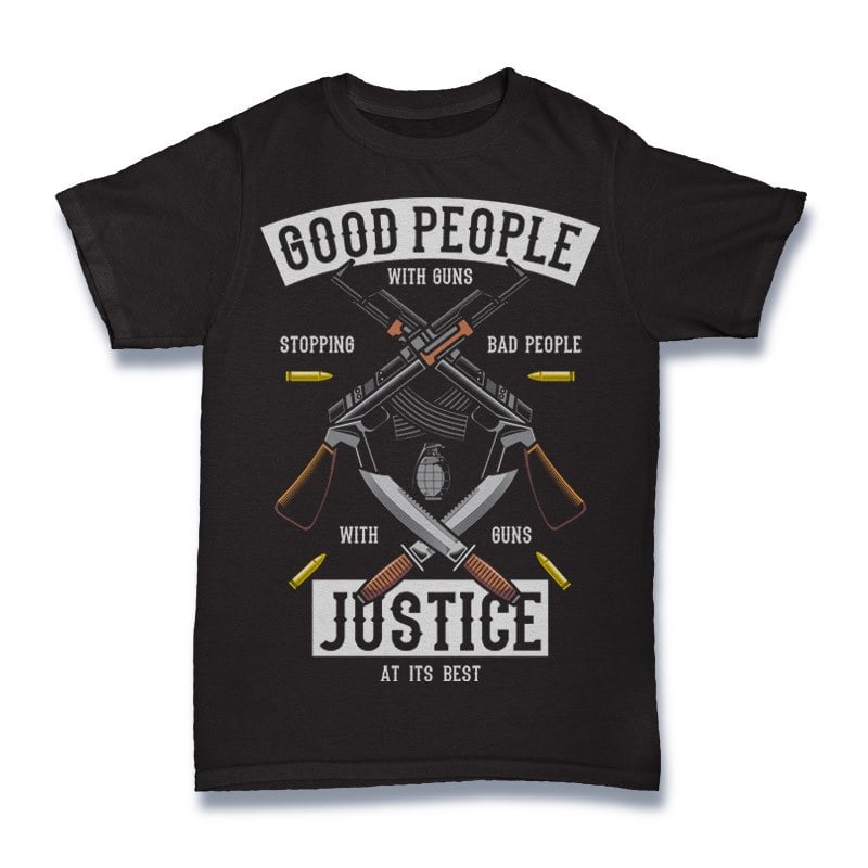Good People With Guns Graphic t-shirt design tshirt-factory.com