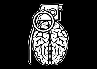 Grenade Brain Graphic t-shirt design