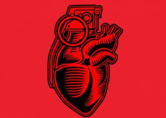 Grenade Heart Graphic t-shirt design