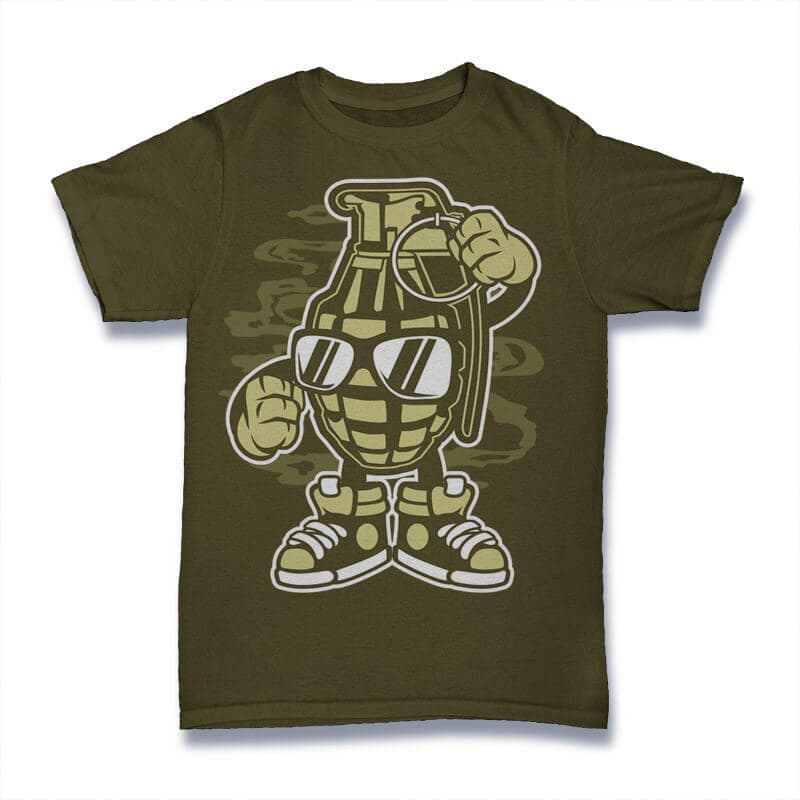Grenade tshirt design vector shirt designs