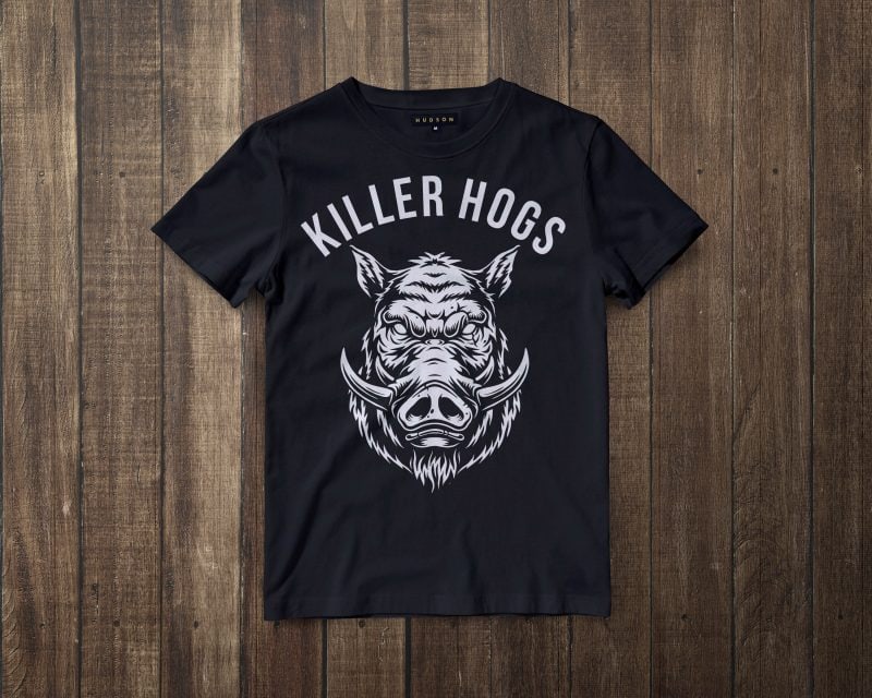 HOGS HEAD tshirt design tshirt design for merch by amazon