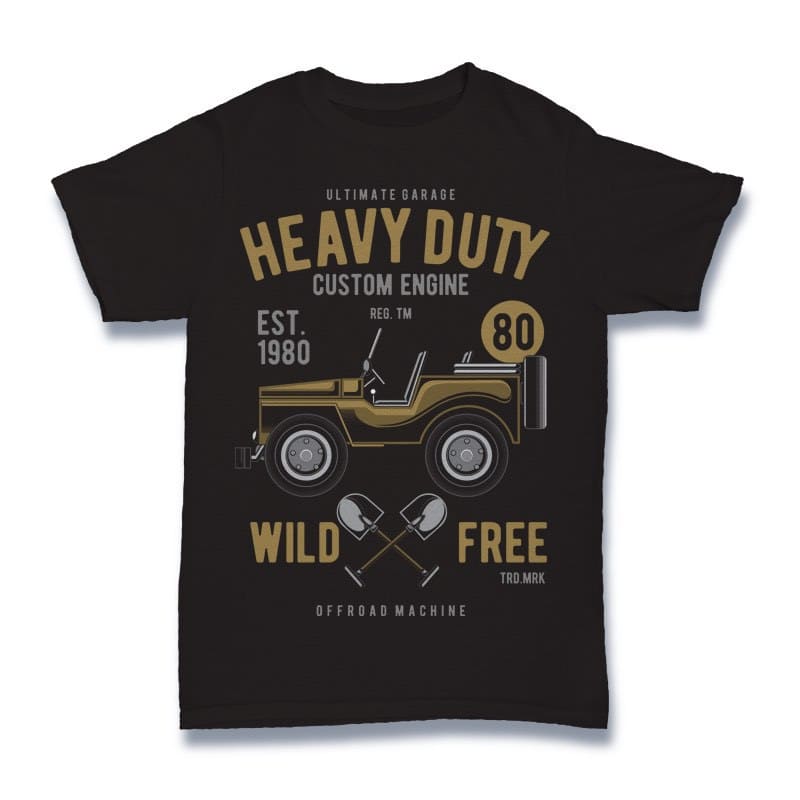 Heavy Duty Off Road Vector t-shirt design t shirt designs for merch teespring and printful