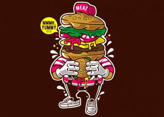 I Love Burger Graphic t-shirt design