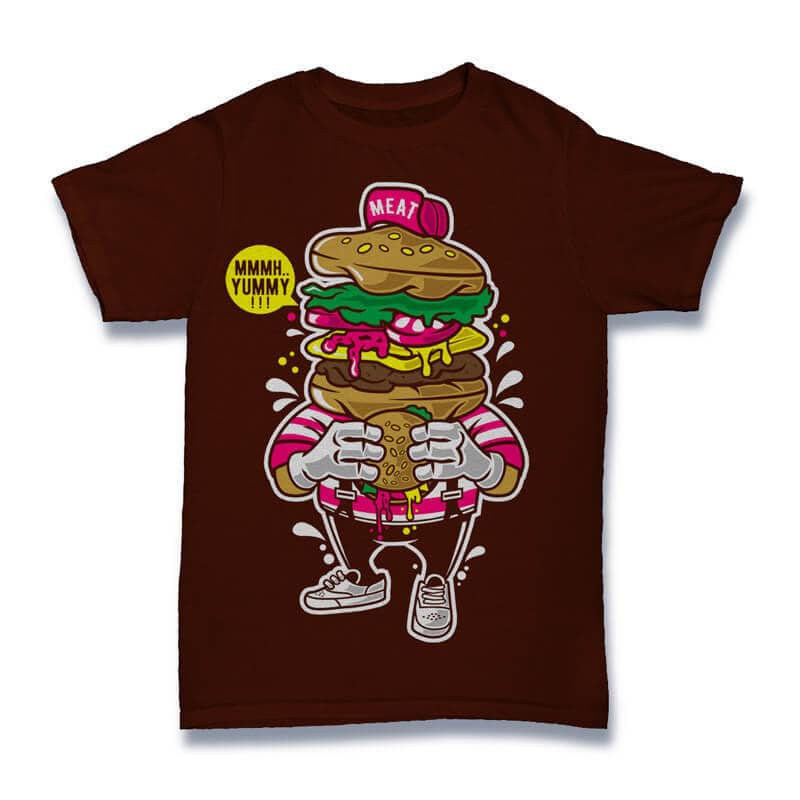 I Love Burger Graphic t-shirt design commercial use t shirt designs