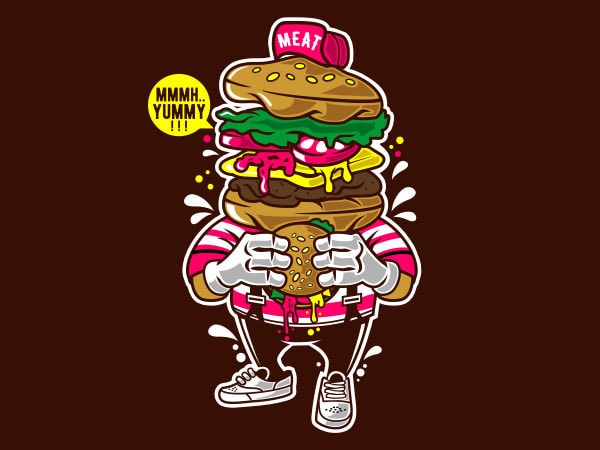 I love burger graphic t-shirt design