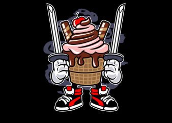 Ice Cream Ninja Vector t-shirt design
