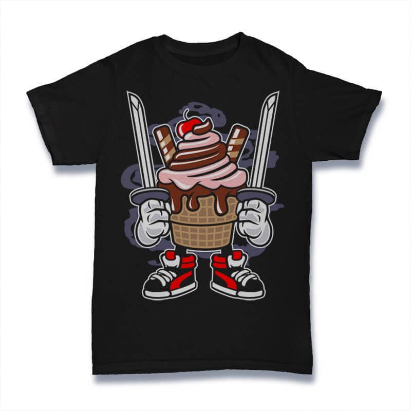 Ice Cream Ninja Vector t-shirt design commercial use t shirt designs