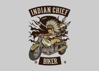 Indian Chief Biker Club Vector t-shirt design