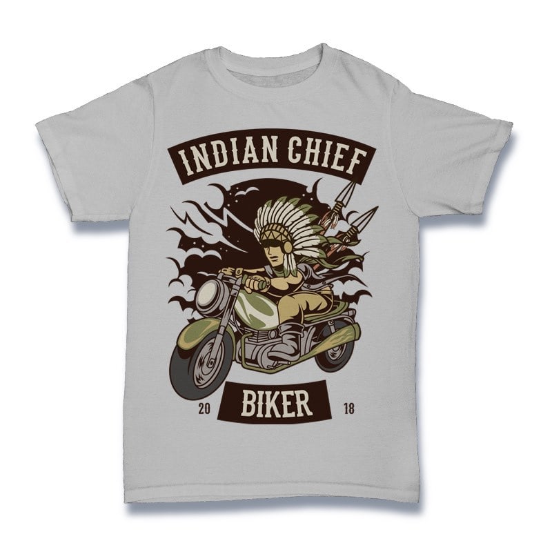 Indian Chief Biker Club Vector t-shirt design tshirt factory
