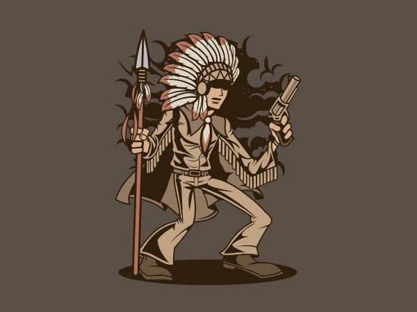 Indian chief killer graphic t-shirt design