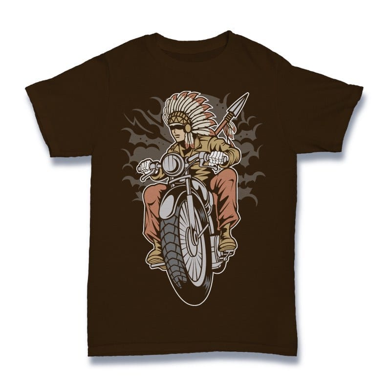 Indian Native Biker Graphic t-shirt design t shirt designs for teespring
