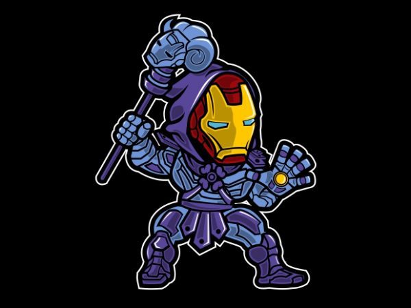 Iron skeletor t shirt design png