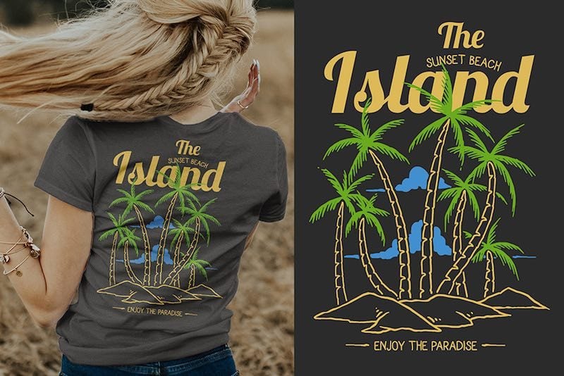 Island Vector t-shirt design buy t shirt designs artwork