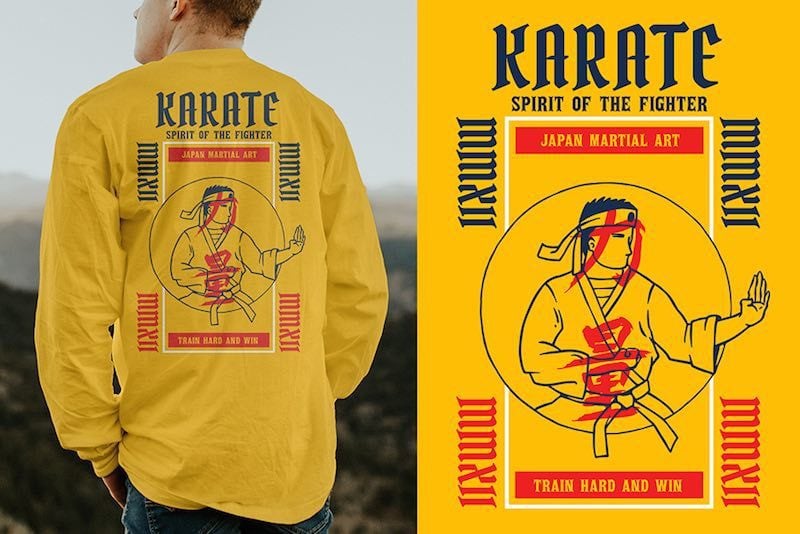 Karate Graphic t-shirt design tshirt-factory.com