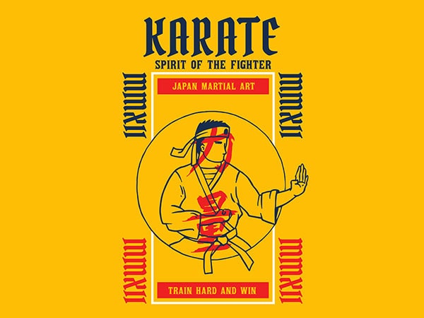 Karate graphic t-shirt design