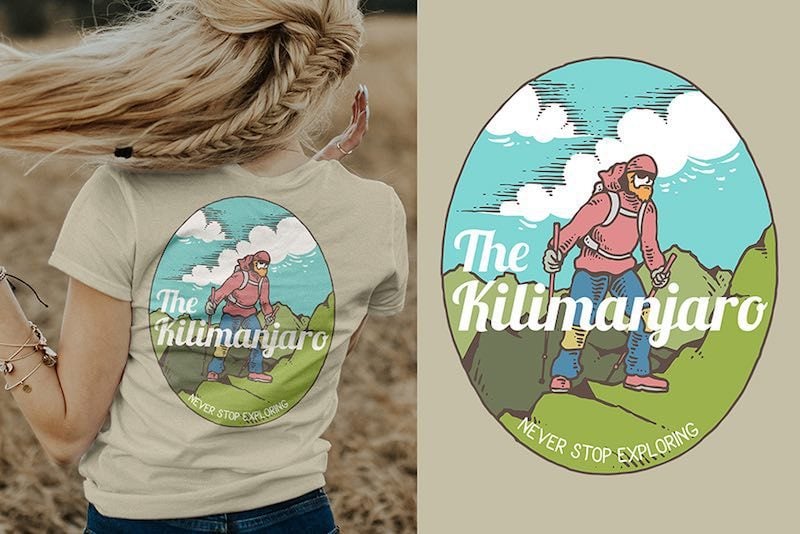 Kilimanjaro Graphic t-shirt design tshirt-factory.com