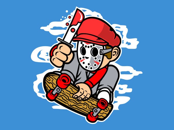 Killer skater graphic t-shirt design