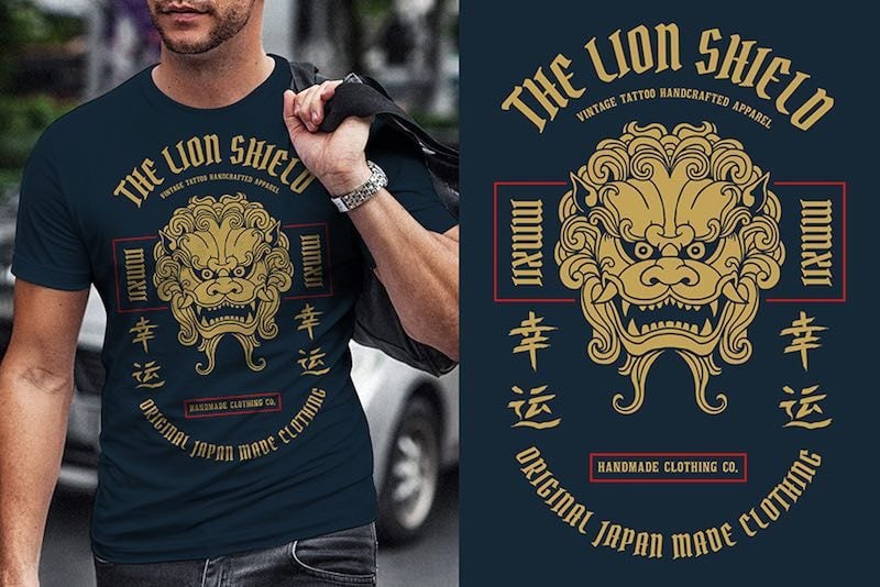 Lion Graphic t-shirt design tshirt-factory.com