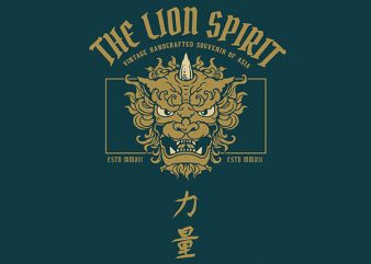 Lion japan graphic t-shirt design