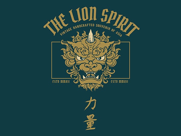 Lion japan graphic t-shirt design