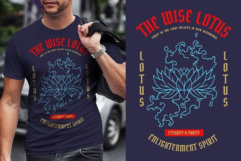 Lotus 1 Graphic t-shirt design tshirt-factory.com