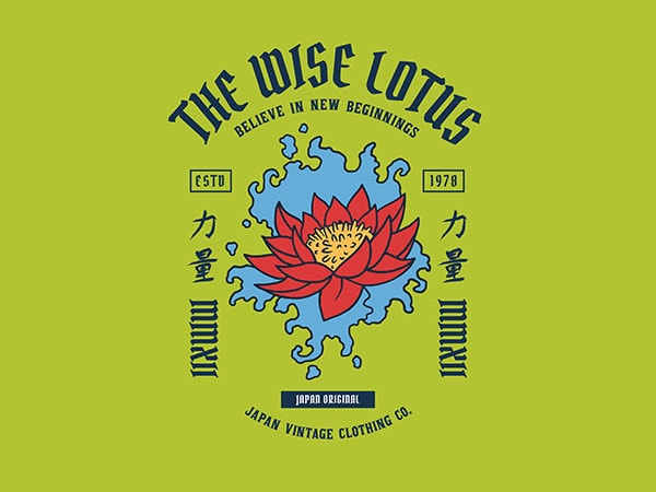 Lotus 2 graphic t-shirt design