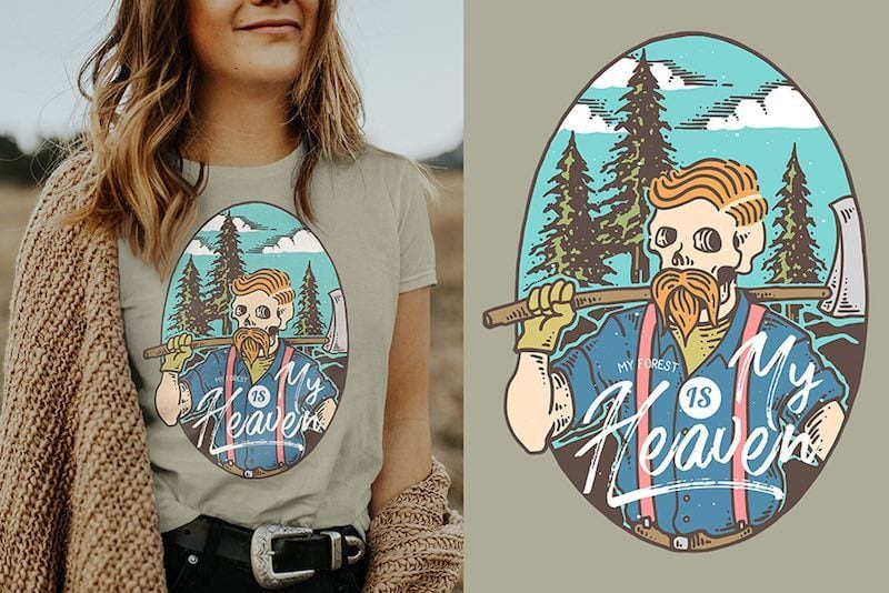 Lumberjack Heaven Vector t-shirt design t shirt designs for teespring