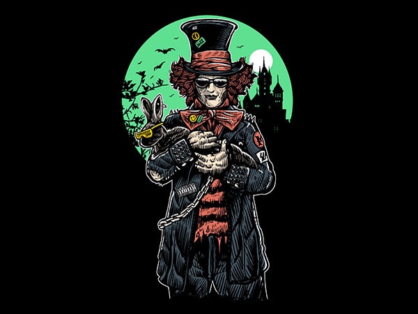 Mad hatter graphic t-shirt design