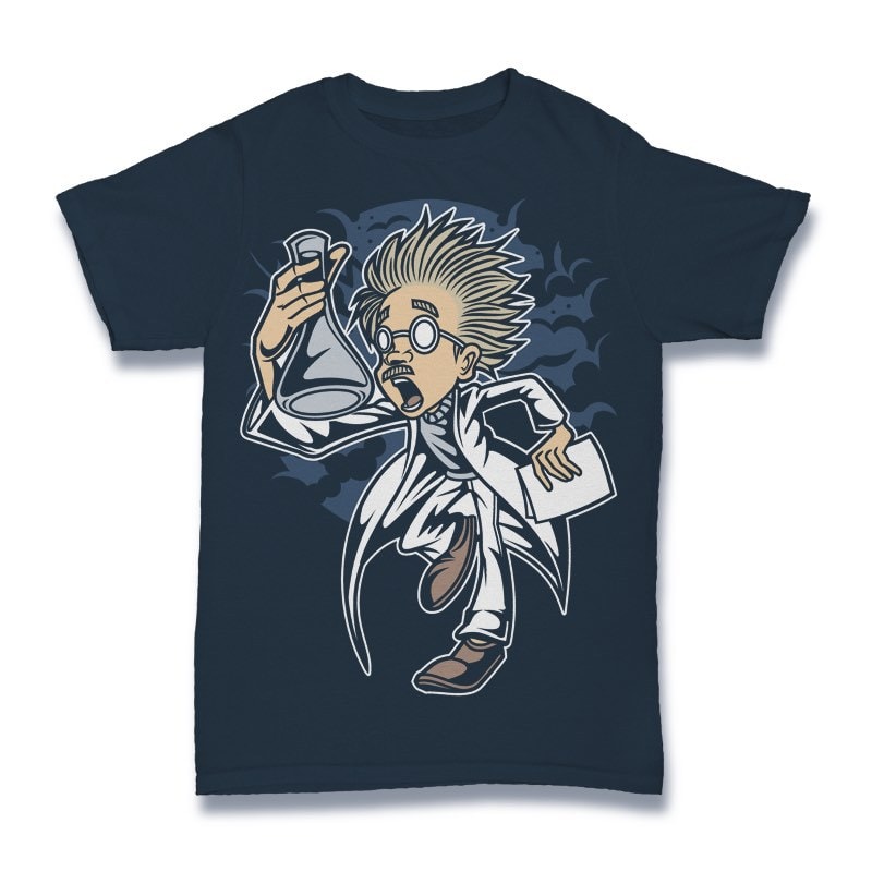 Mad Scientist Vector t-shirt design t shirt designs for print on demand