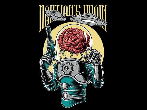 Martian’s brain vector t-shirt design