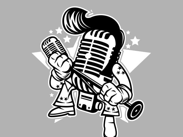 Microphone king graphic t-shirt design