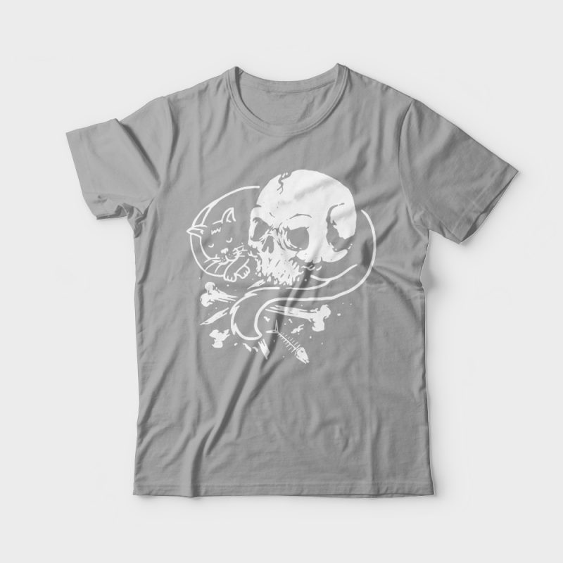 Dark Cat tshirt design for merch by amazon