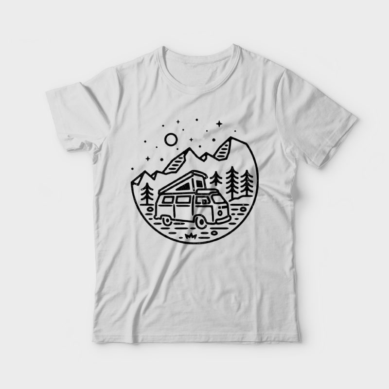 Go Outdoor t shirt designs for printify