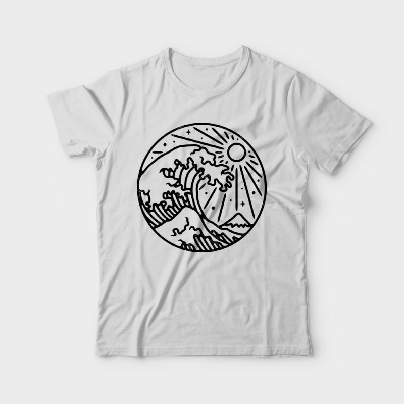 The Great Wave t shirt designs for printify