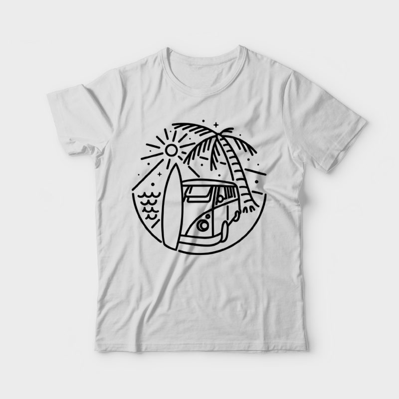 Van, Surf, and Beach buy t shirt design