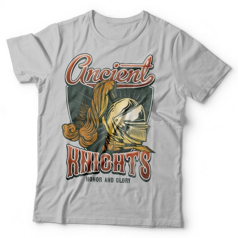 Ancient knights. Vector T-Shirt Design t shirt design graphic