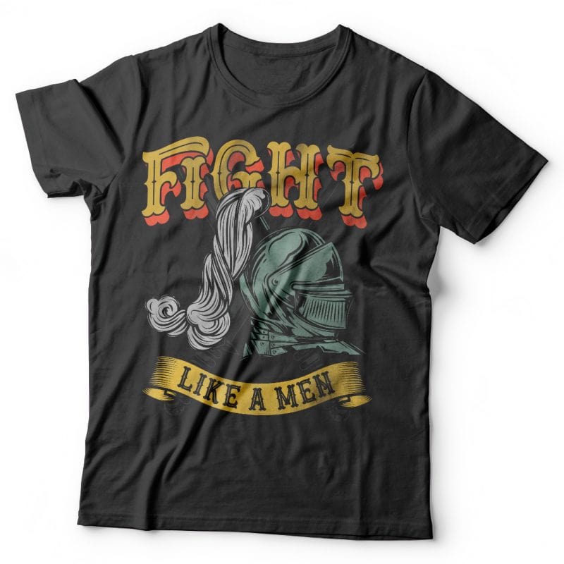 Fight like a men. Vector T-Shirt Design t shirt design graphic