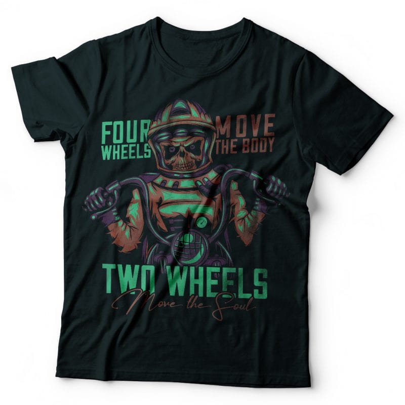 Two wheels move the soul. Vector T-Shirt Design t shirt designs for print on demand