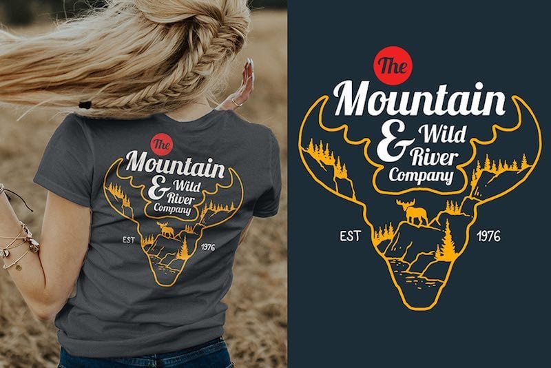 Moose Vector t-shirt design t shirt designs for teespring