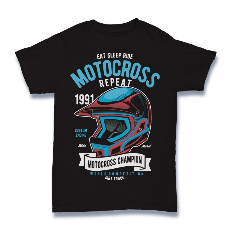 Motocross Champion Helmet Graphic t-shirt design buy t shirt design