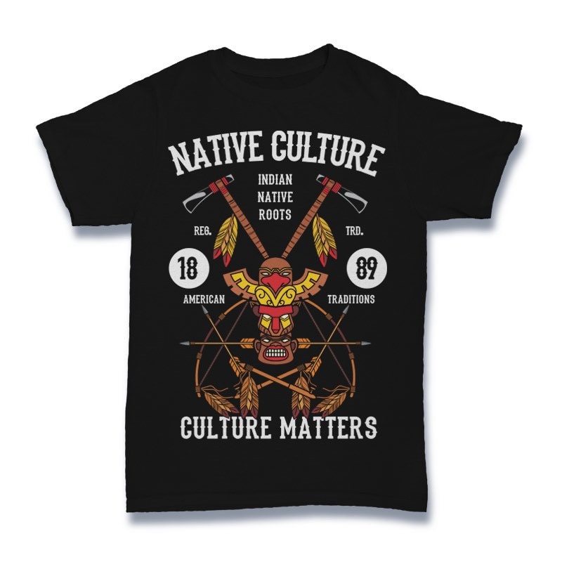 Native Culture Vector t-shirt design t shirt designs for print on demand