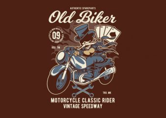 Old Man Biker Graphic t-shirt design