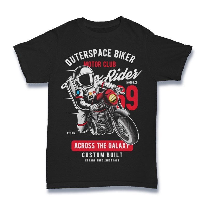Outerspace Biker Graphic t-shirt design t shirt design graphic