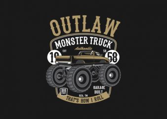 Outlaw Monster Truck tshirt design