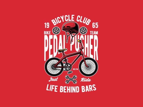 Pedal pusher graphic t-shirt design