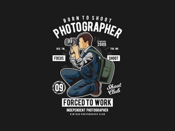 Photographer graphic t-shirt design