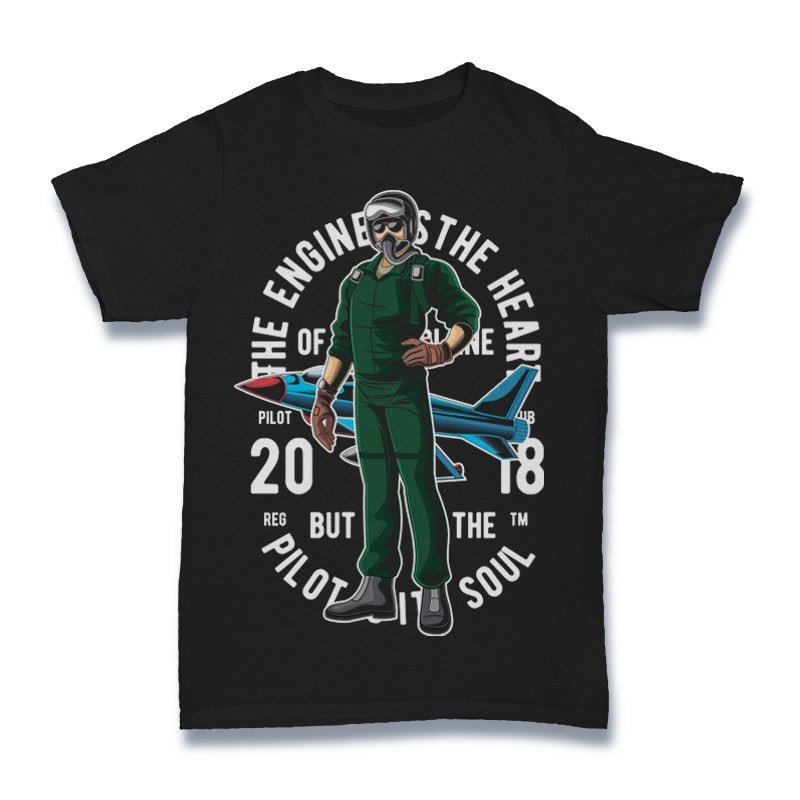 Pilot Vector t-shirt design t shirt designs for print on demand